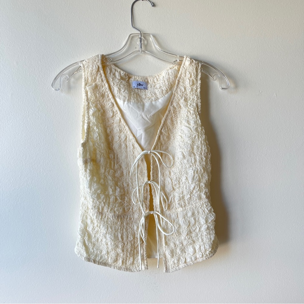 Yellow The Label Jai Bubble Top Size Small